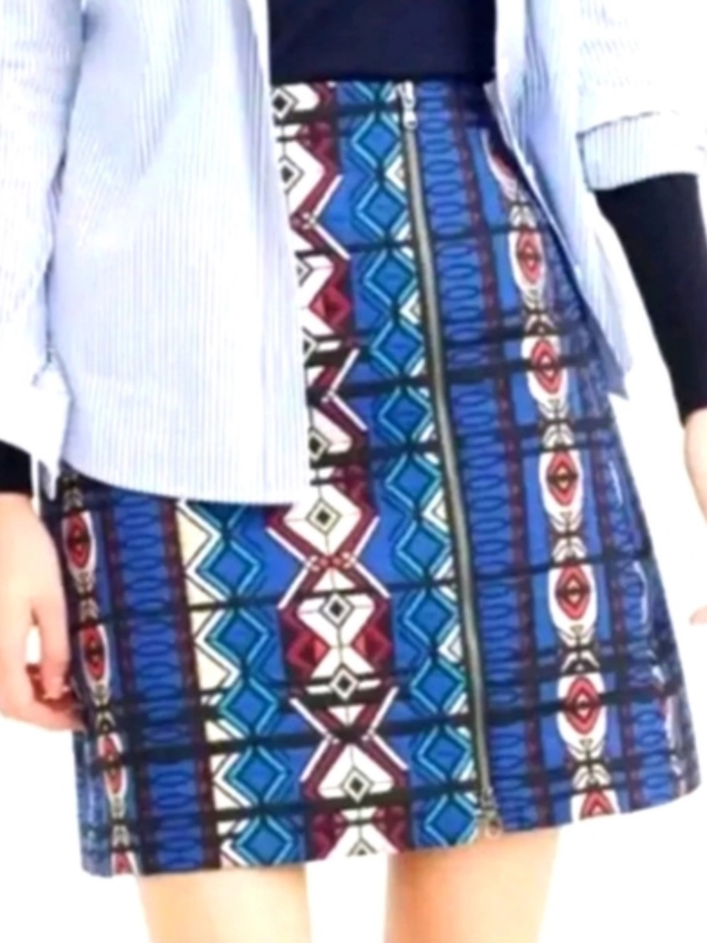 J CREW GEOMETRIC DESIGN ZIP SKIRT- size 6